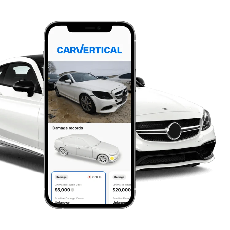 Доклад на carVertical с щети на телефон до автомобил